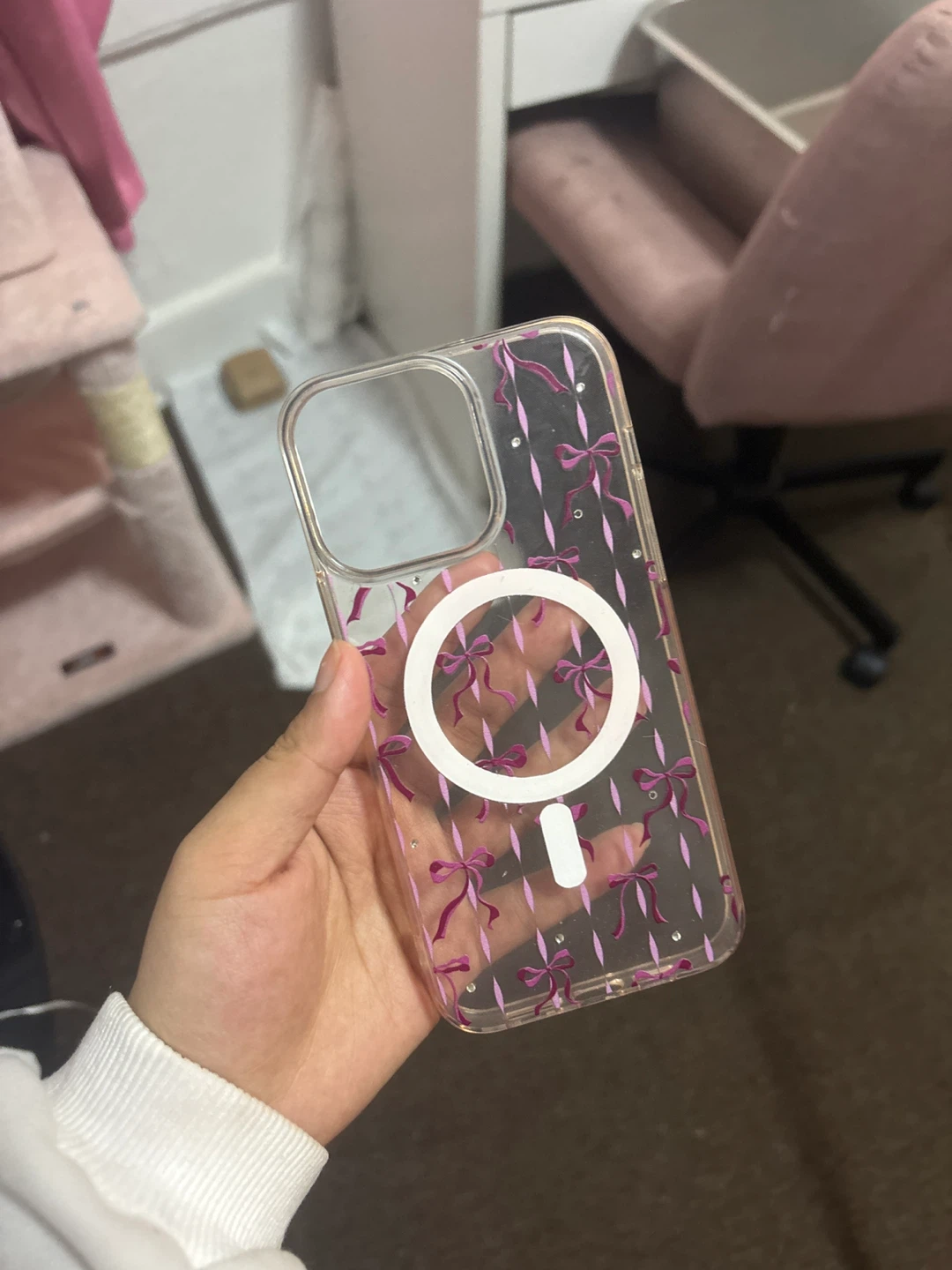 🥕🥕Clear Bow Print MagSafe Phone Case🥕🥕