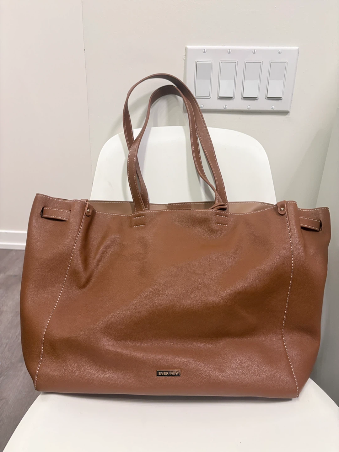 Completely new large faux leather tote bag