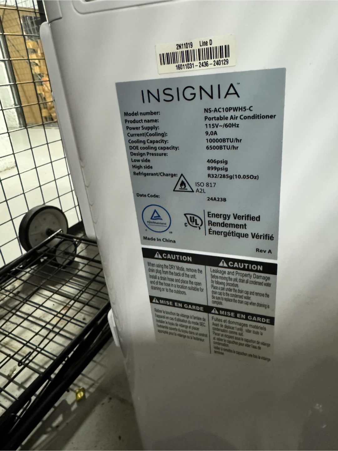 Insignia Portable Air Conditioner NS-AC10PWH5-C - photo 4