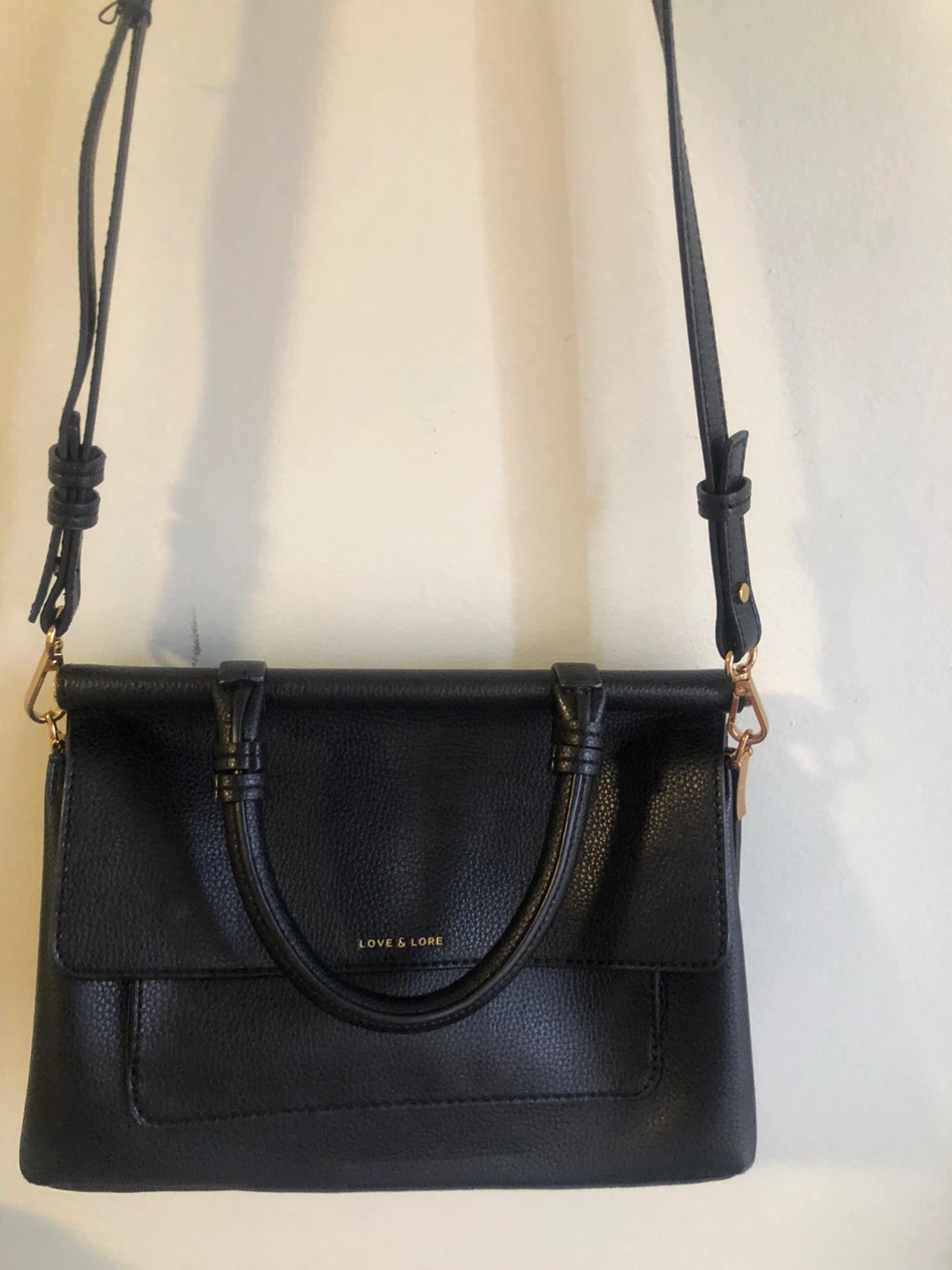 LOVE & LORE Black Faux Leather Top Handle Bag - photo 5