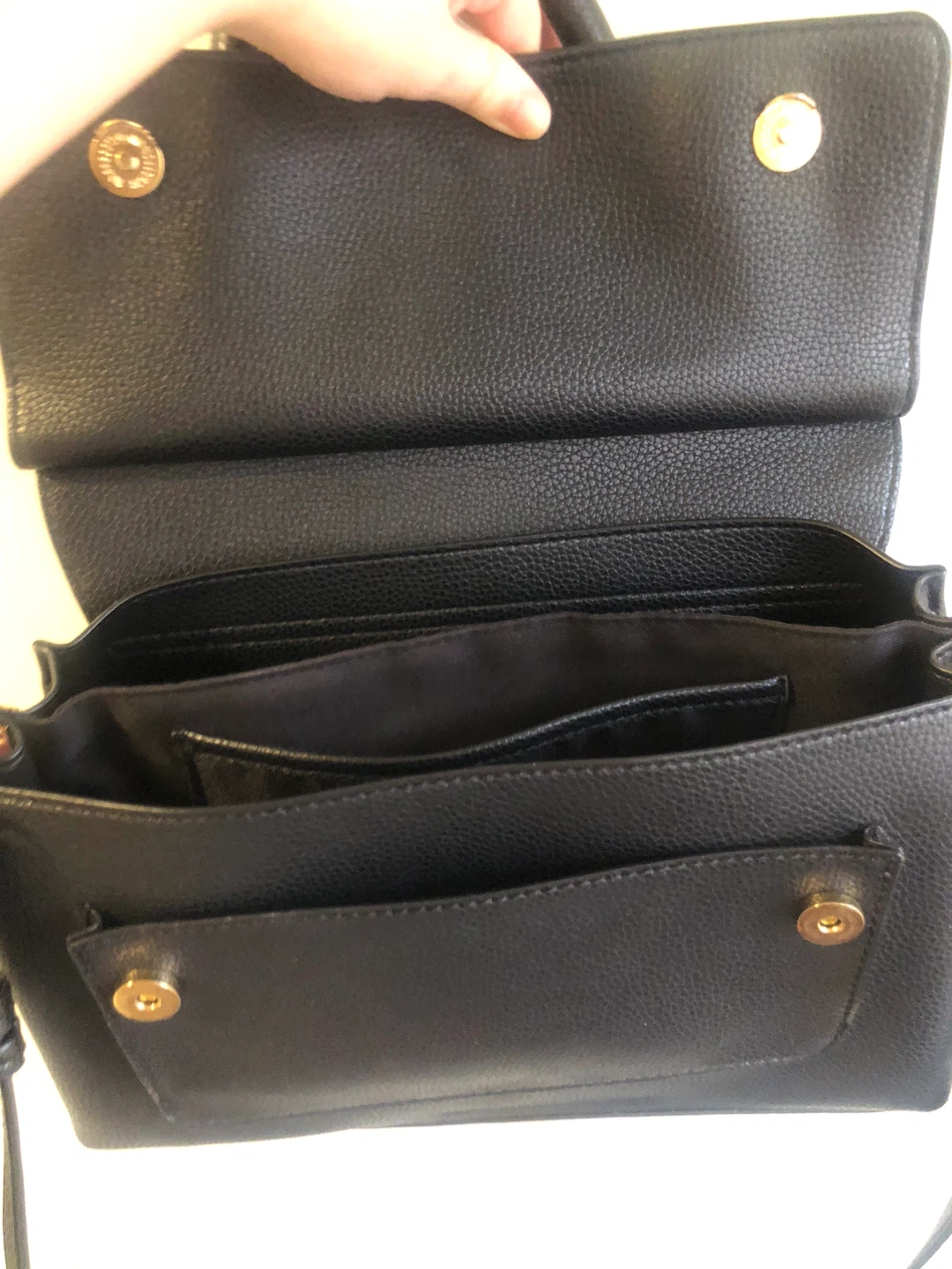 LOVE & LORE Black Faux Leather Top Handle Bag - photo 3