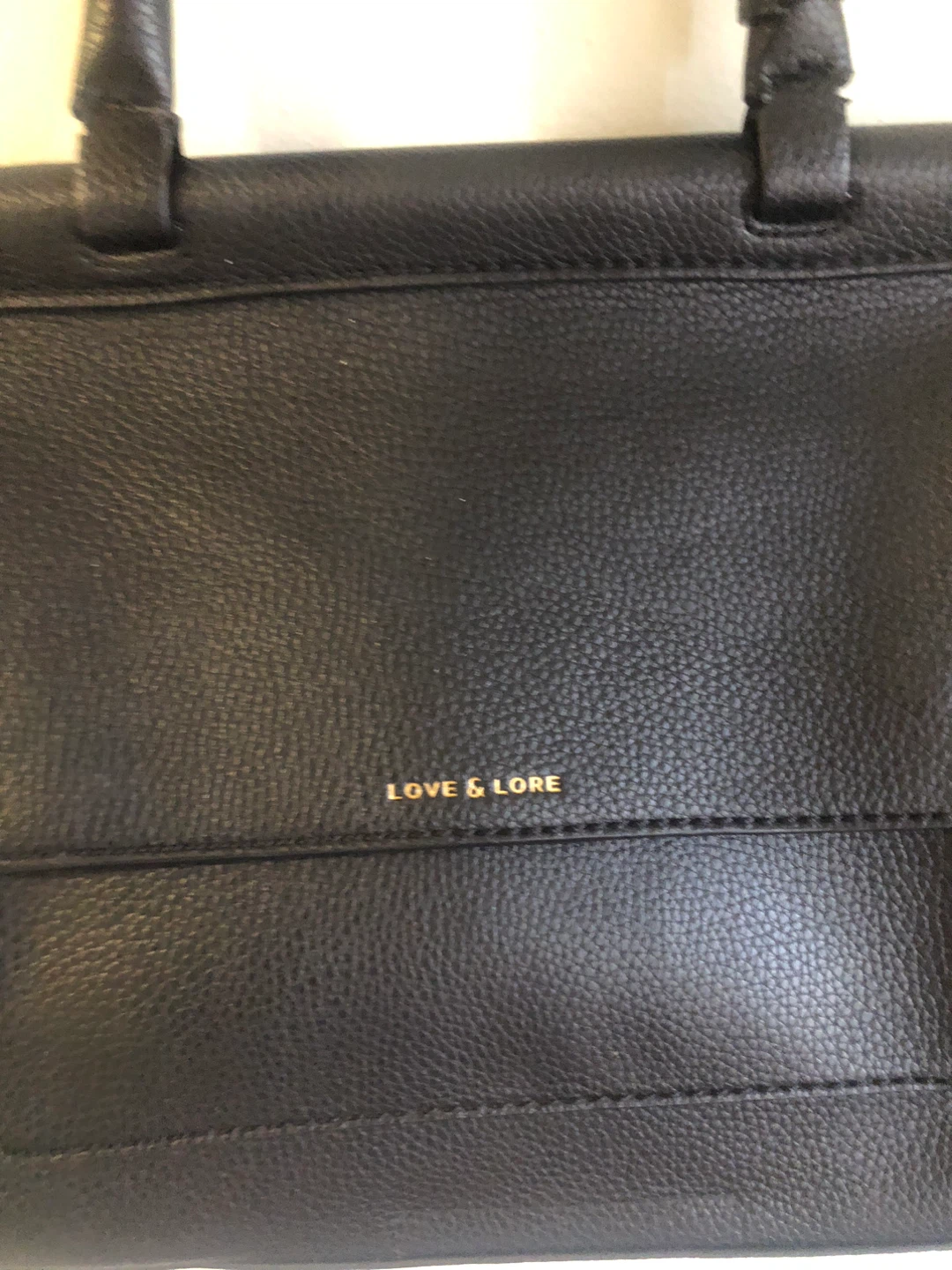 LOVE & LORE Black Faux Leather Top Handle Bag - photo 2