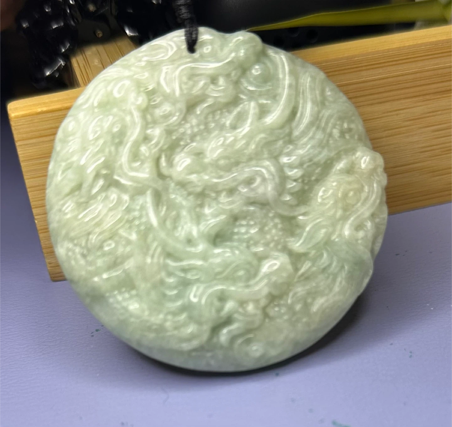 Jade Carved Nine Dragon Pendant - photo 4