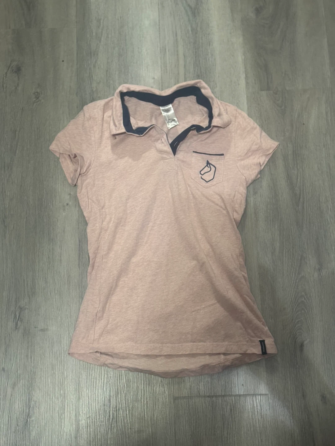 Equestrian Decathlon Pink Polo Shirt with Horse Logo - XS