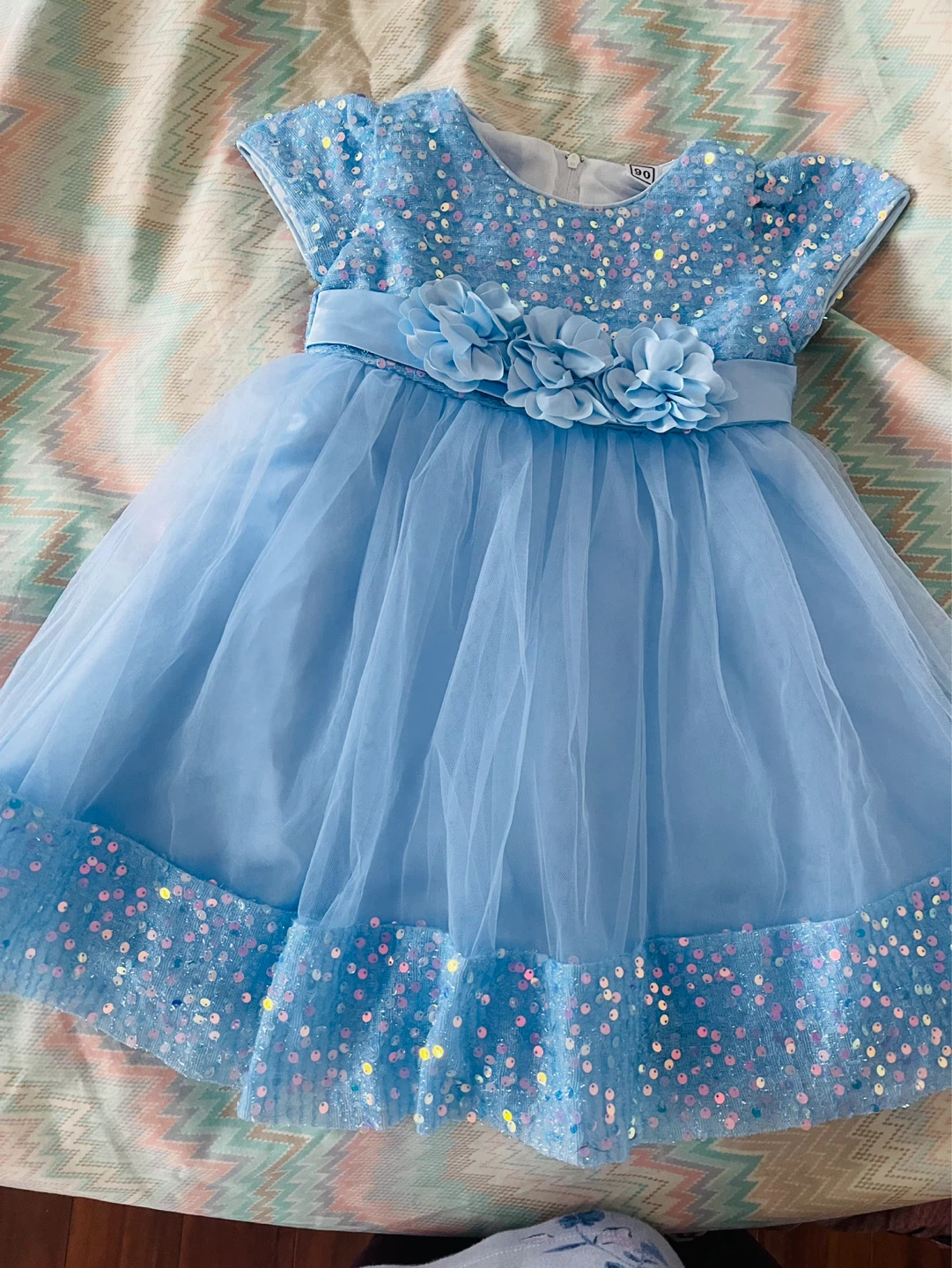 Baby Blue Sequin Tulle Dress