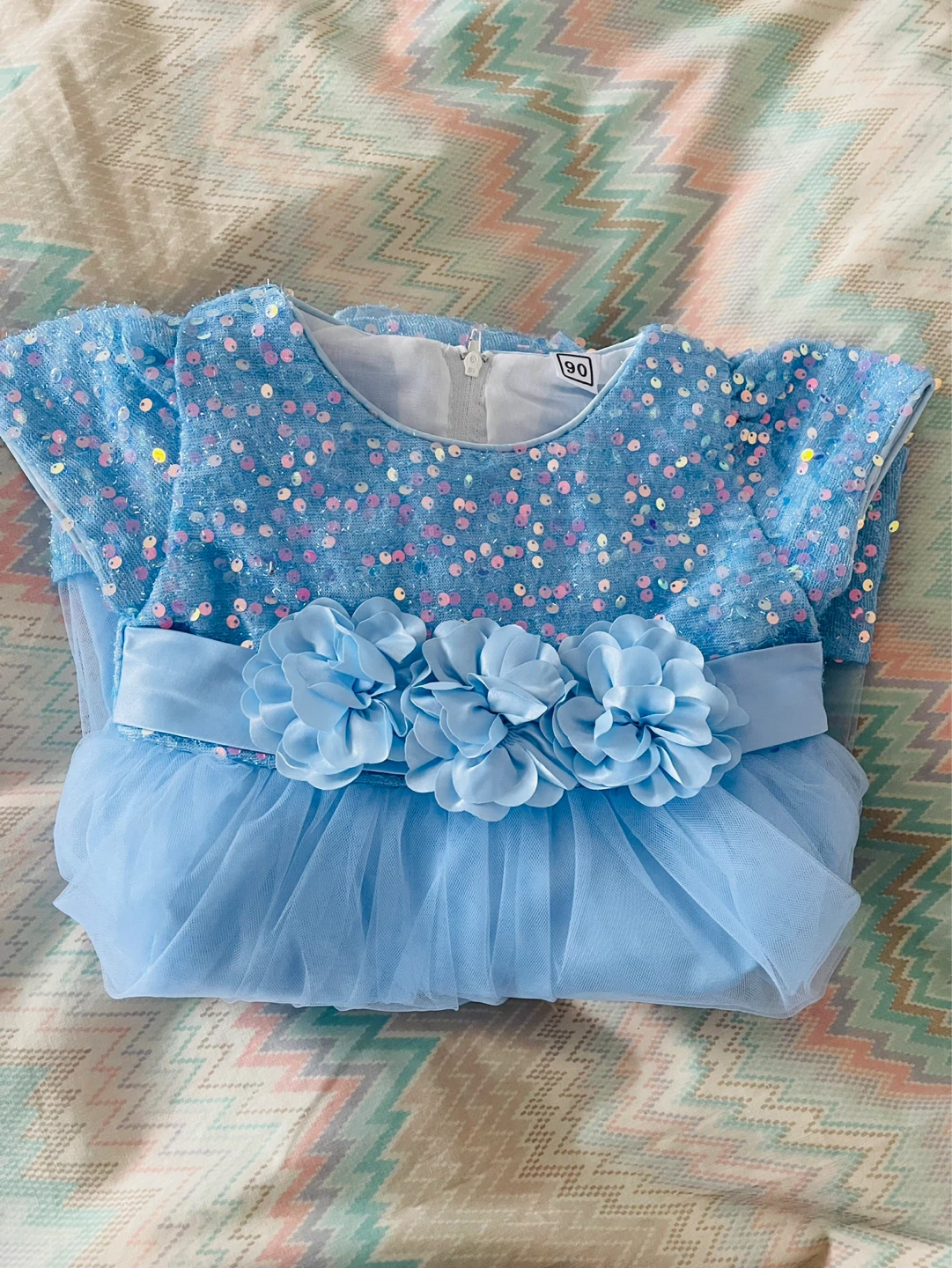 Baby Blue Sequin Tulle Dress - photo 2