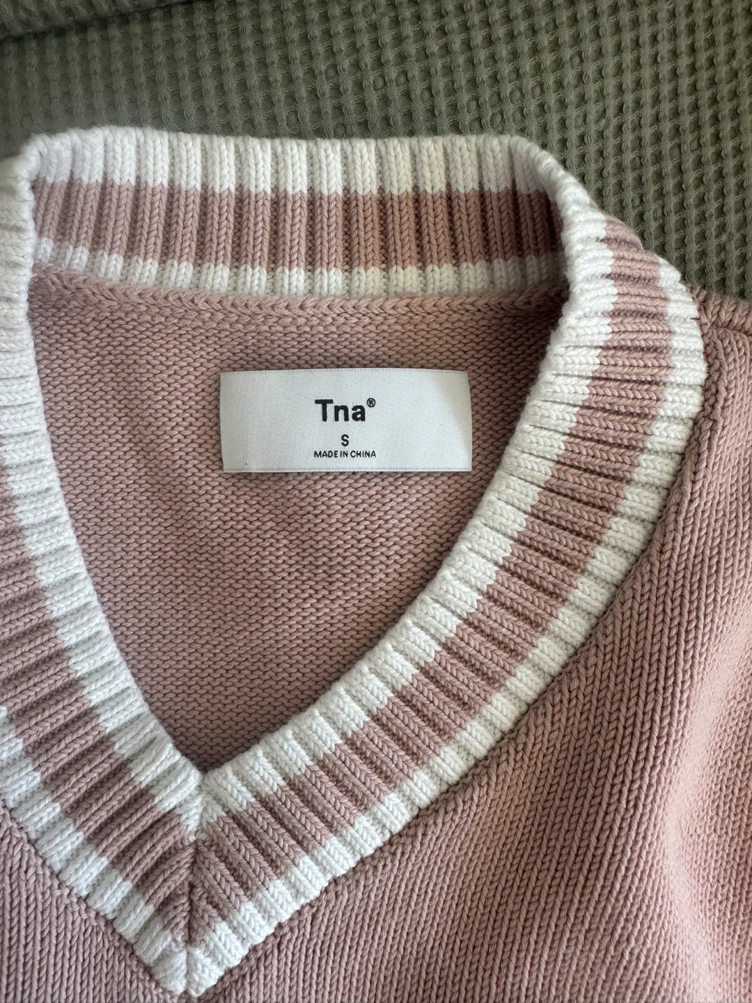 Tna Pink V-Neck Knit Vest - Size S - photo 2