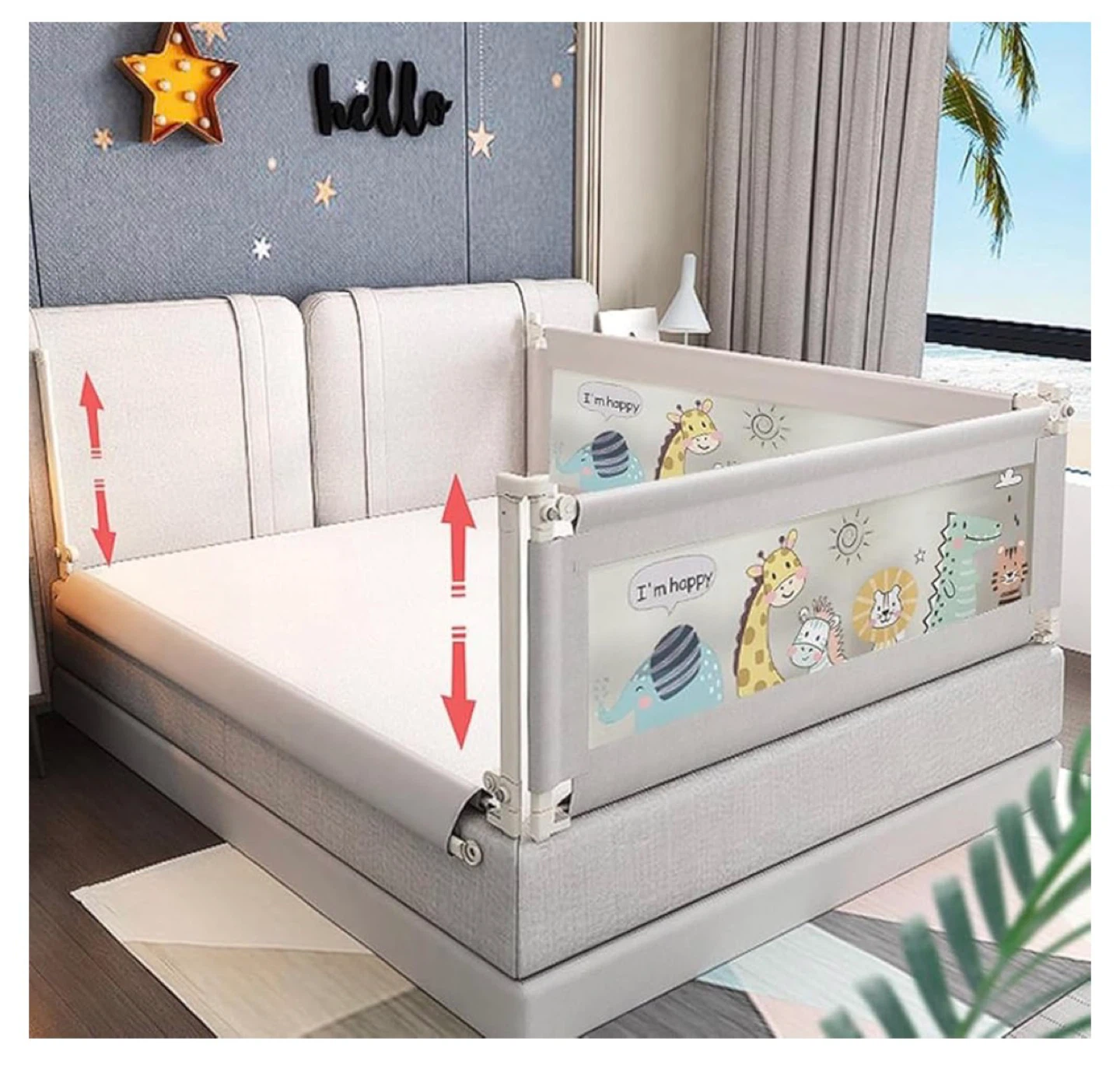 3 Pack queen size  Toddler Bed Rail Guards - Animal Print - photo 3