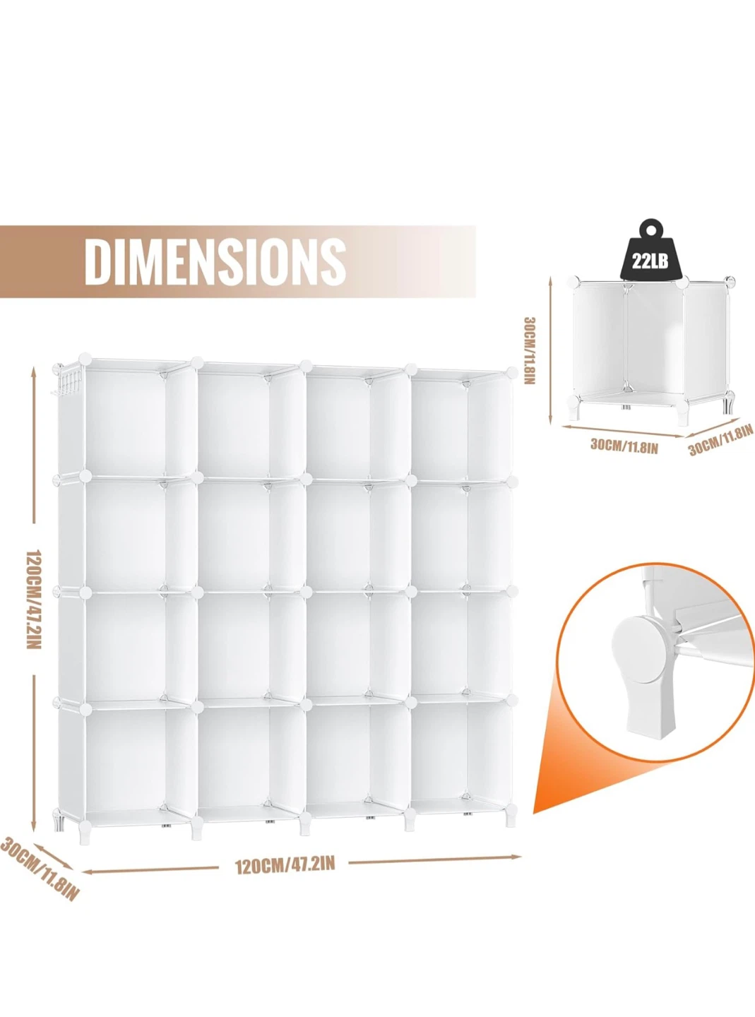 Modular Cube Storage Organizer - Black and White - photo 2