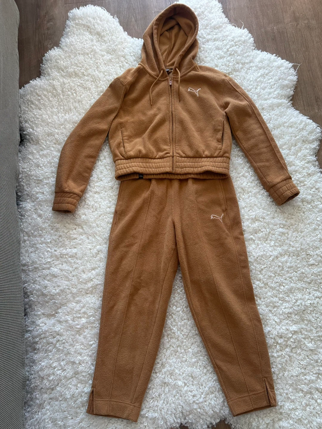 Puma Brown Fleece Tracksuit Set