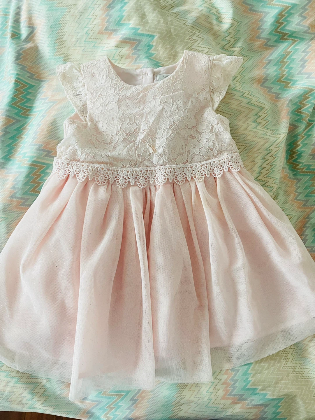 Girls Pink Lace Dress