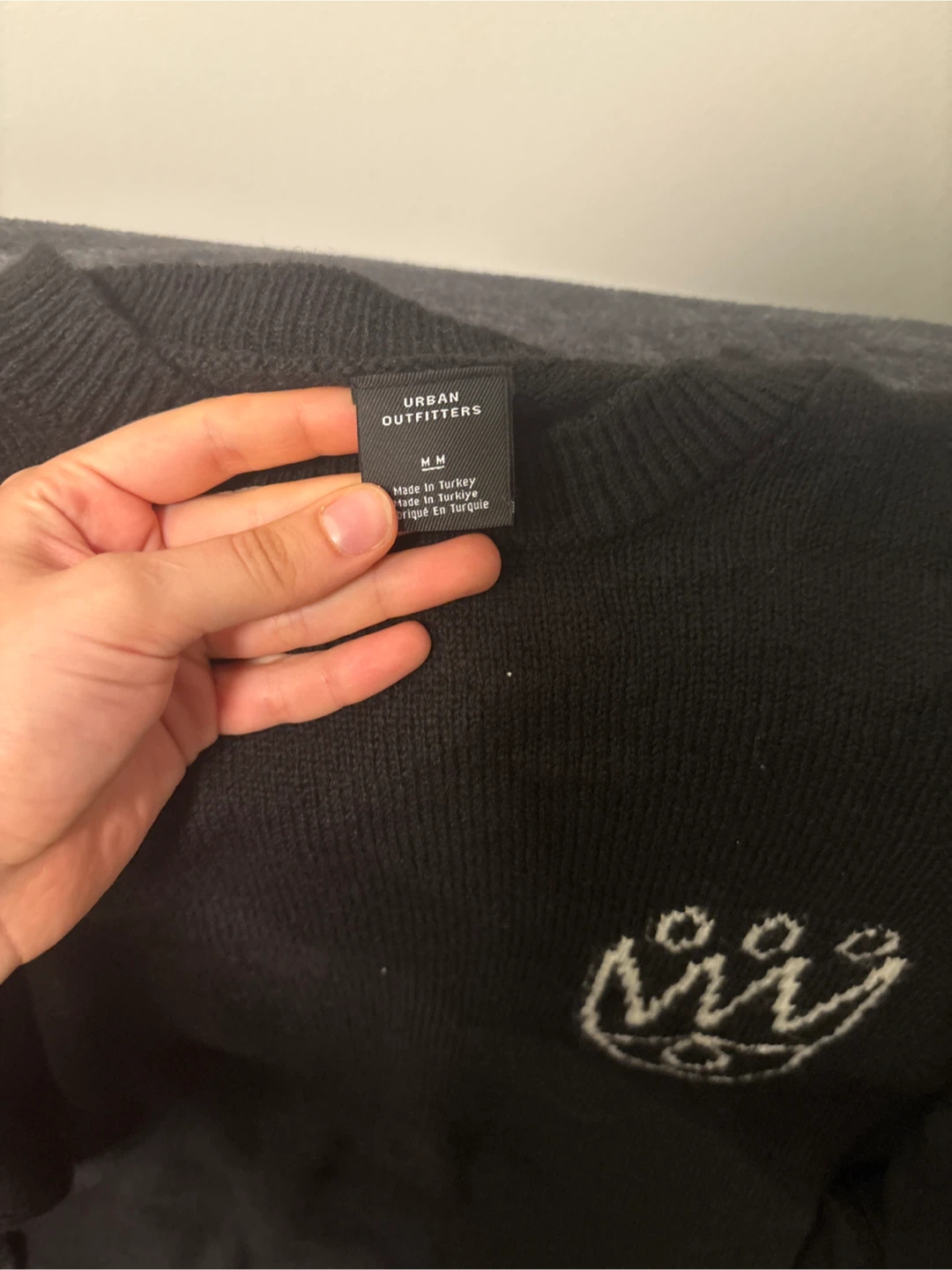 Urban Outfitters Graphic Knit Sweater - Black, Size M - photo 3