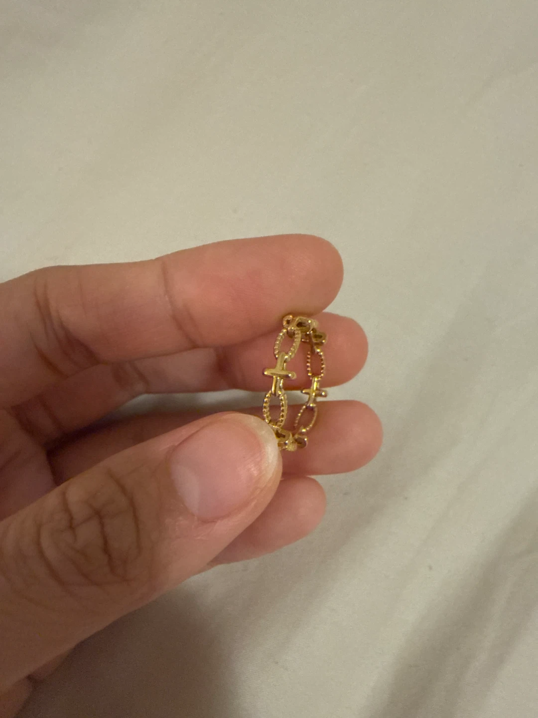 Gold-tone chain link ring