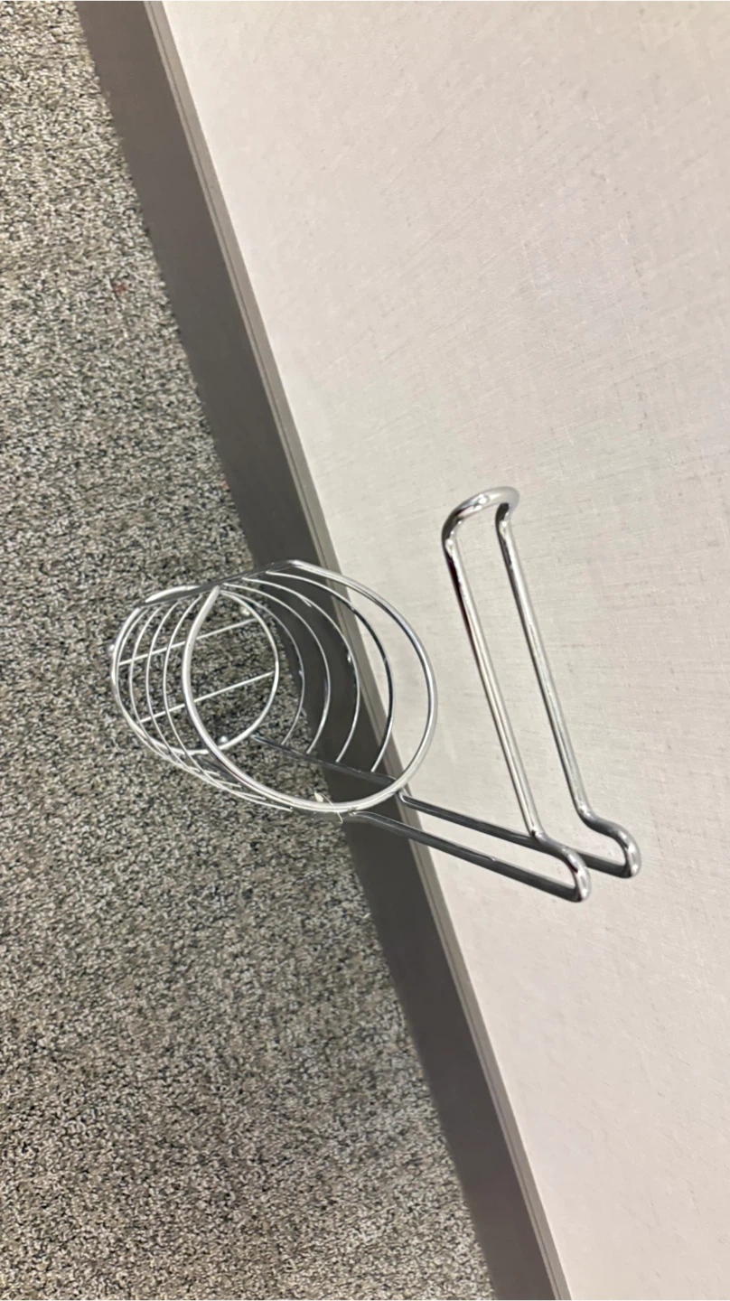 Chrome Toilet Paper Holder with Storage Basket - photo 5