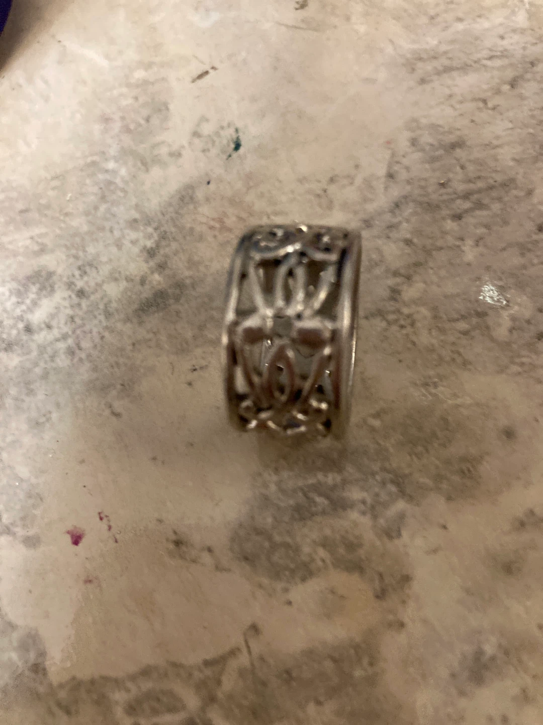 Silver Tone Filigree Ring🥕 - photo 2