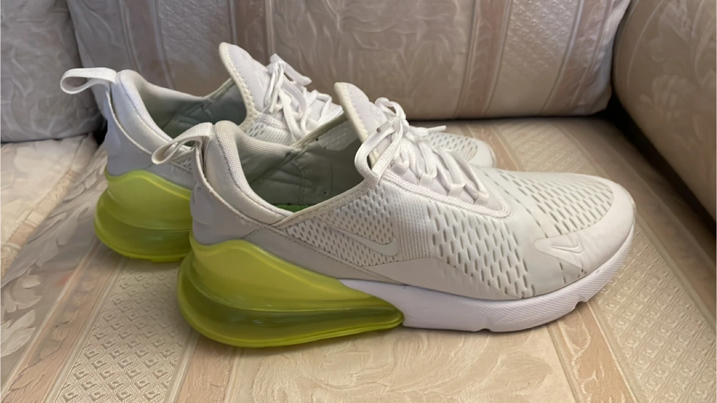 Nike Air Max 270 White Volt Shoes 🥕🥕🥕