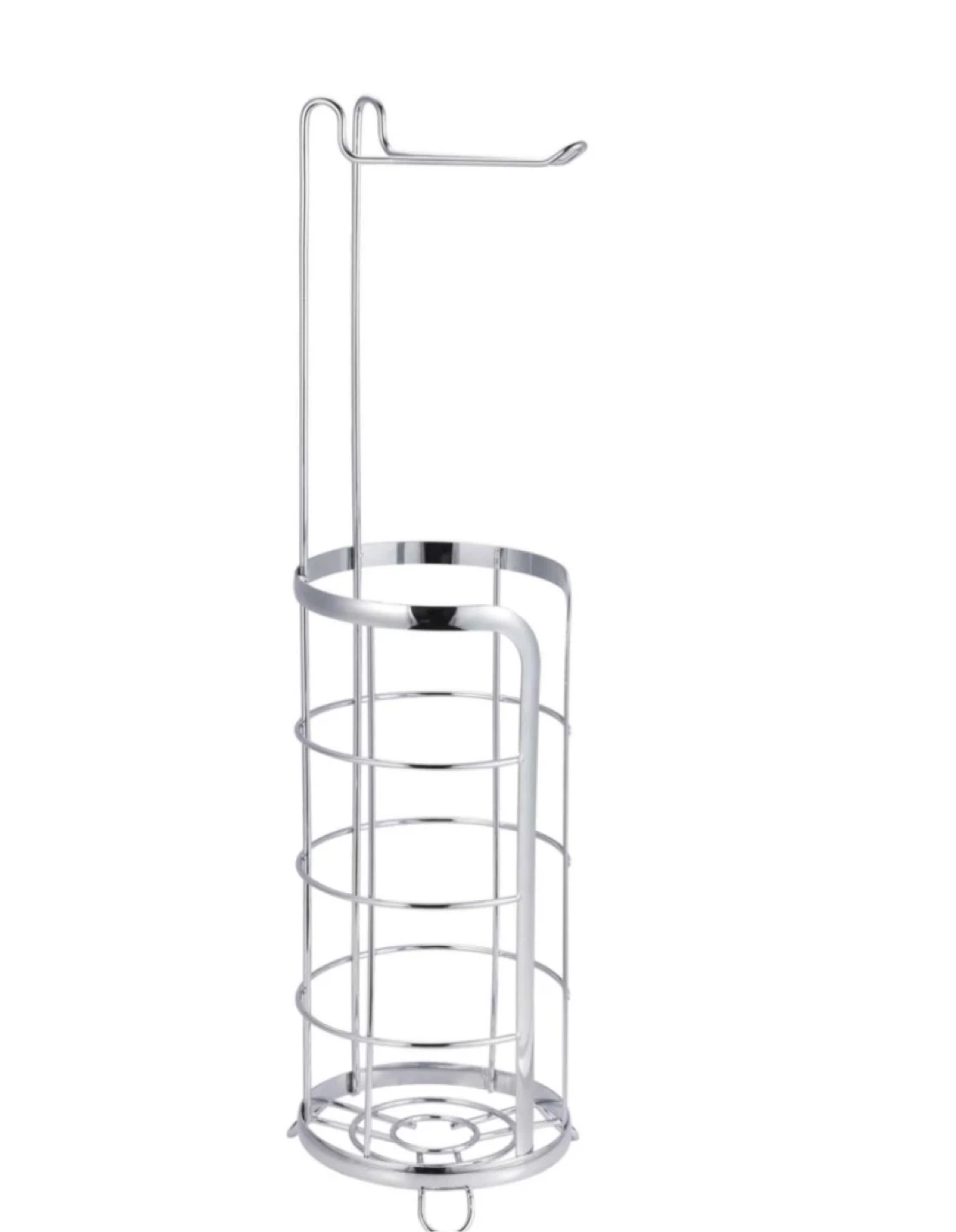 Chrome Toilet Paper Holder with Storage Basket