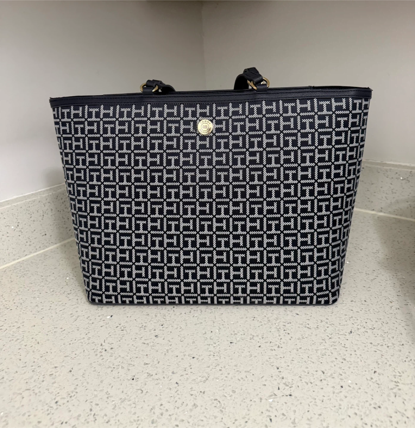 Tommy Hilfiger Tote Bag - Navy and White Monogram