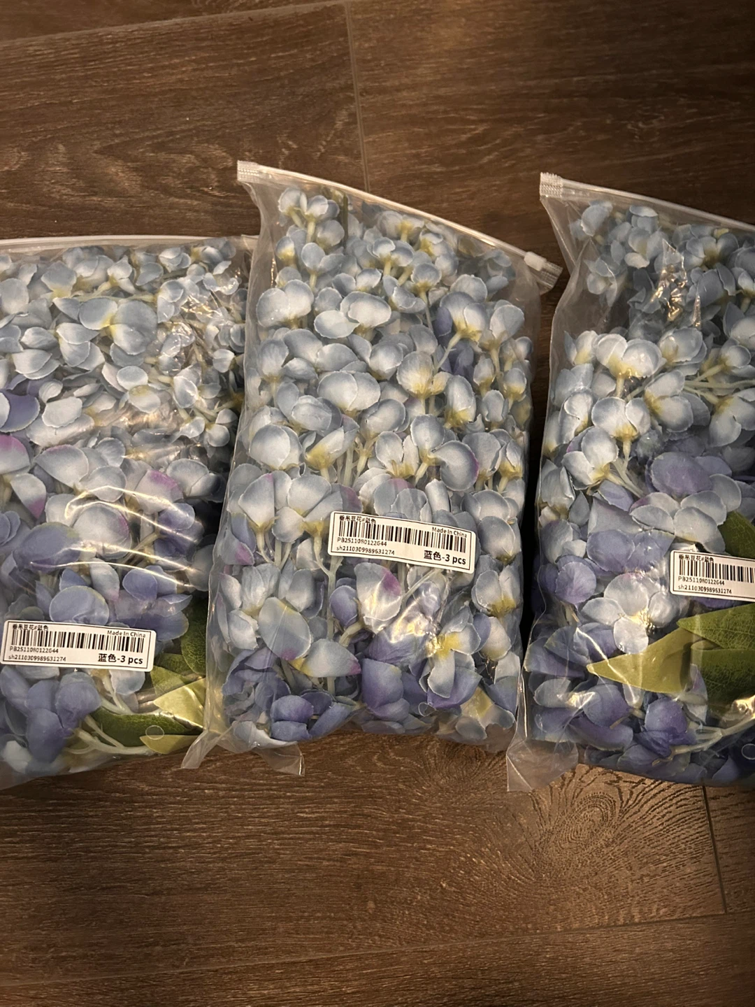Artificial Blue Wisteria Flowers - Pack of 2