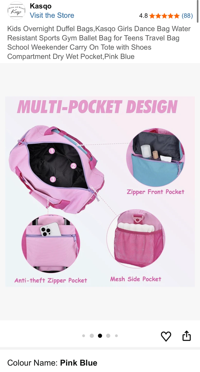 Kasqo Kids Duffel Bag - Pink Blue - photo 4