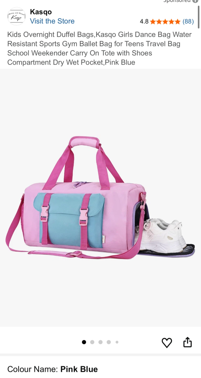 Kasqo Kids Duffel Bag - Pink Blue