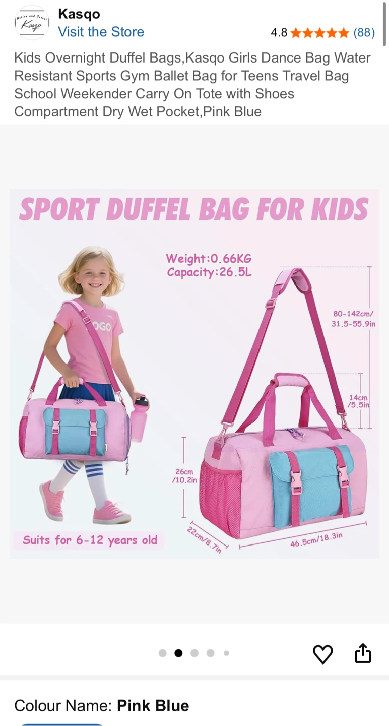 Kasqo Kids Duffel Bag - Pink Blue - photo 2