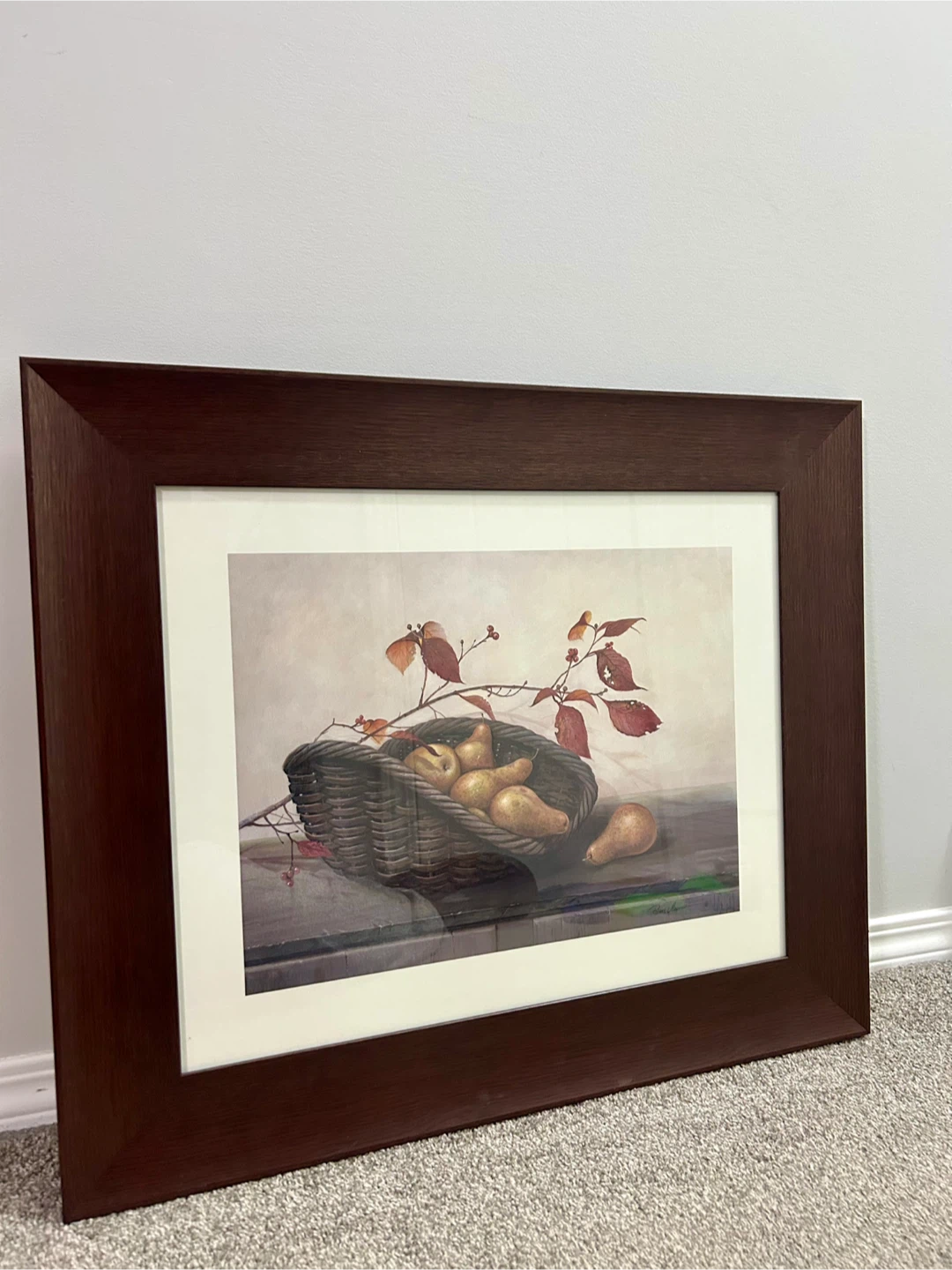 Framed Still Life Pear Art Print – Kitchen/Dining Décor - photo 2