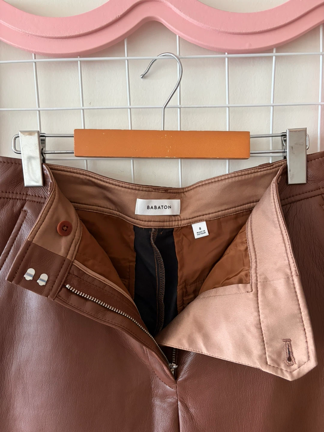 BABATON Faux Leather Straight Leg Pants, size 8 - photo 3