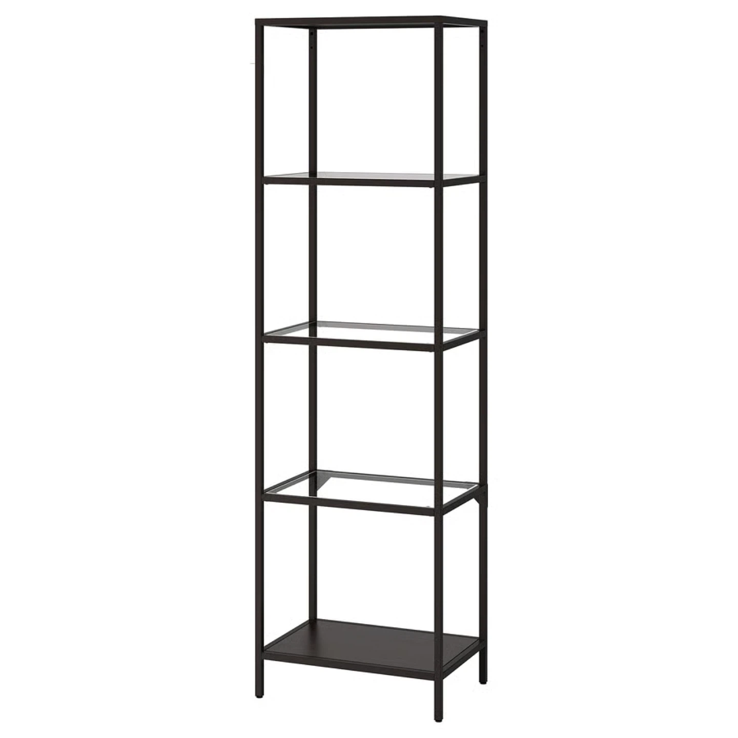 2 Set  of Tall Metal and Glass Bookshelf
