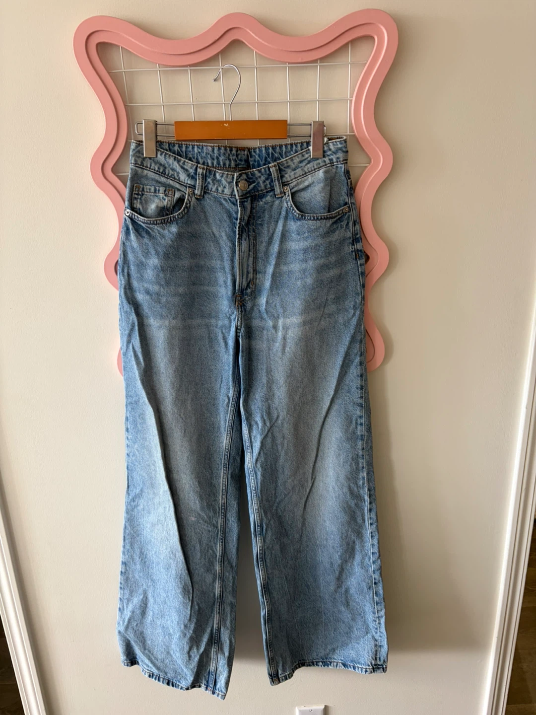 Divided H&M Blue Wash Wide Leg Jeans, Size 6