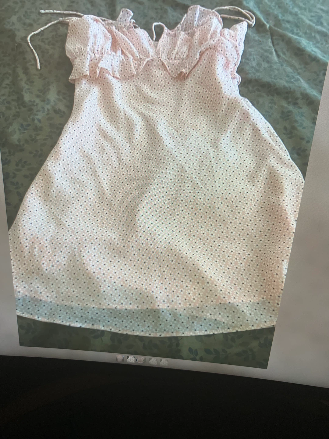 Pink polka dot ruffled cami mini dress - photo 2