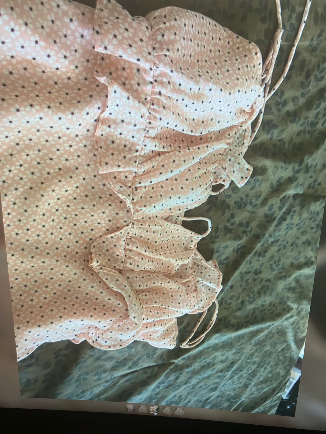 Pink polka dot ruffled cami mini dress - photo 3