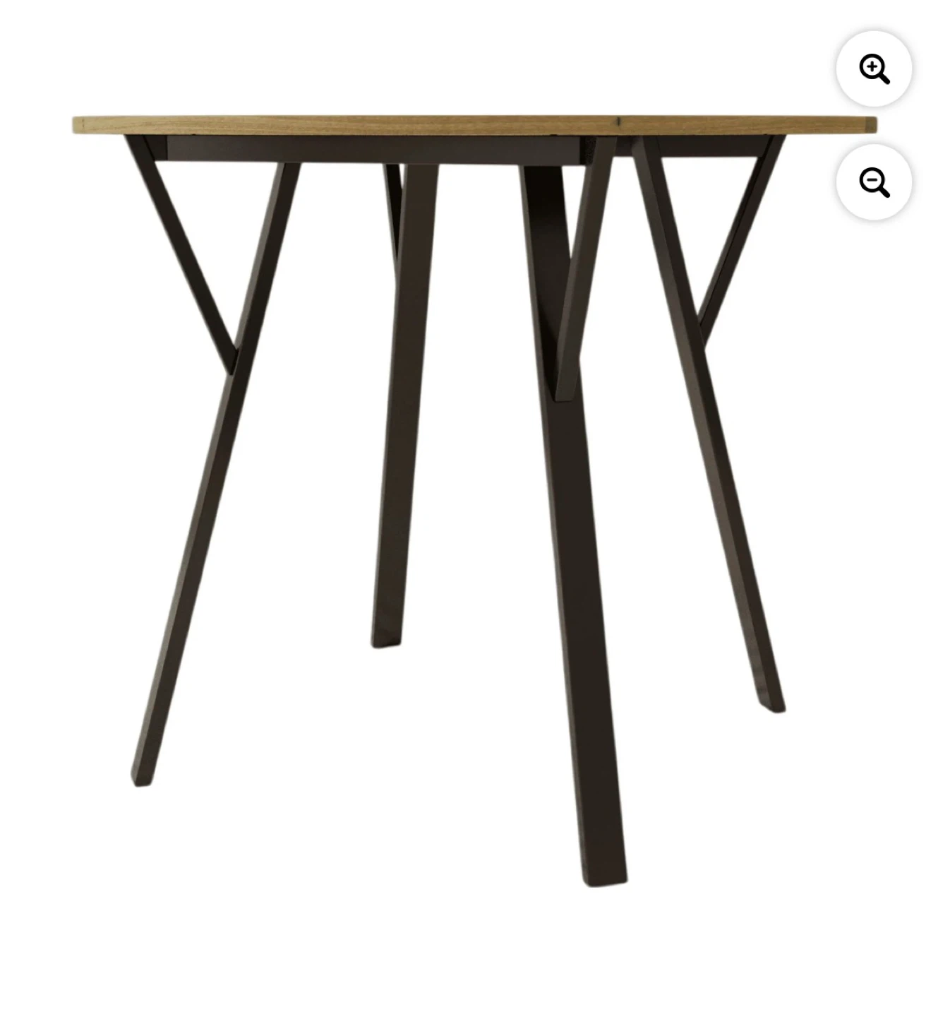 Round Wood Dining Table with Black Metal Legs - photo 5