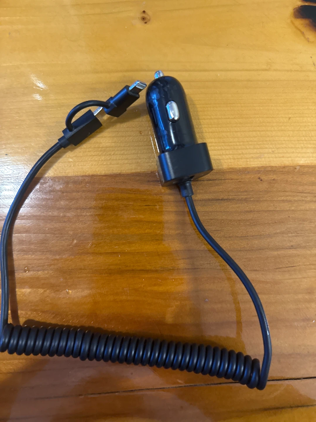 Car Charger with Lightning and Micro USB Cable