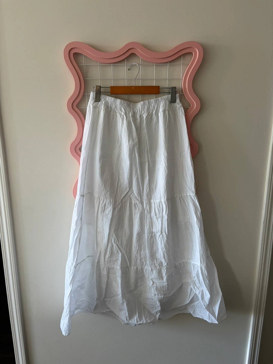 White Tiered Maxi Skirt, Size M - photo 2