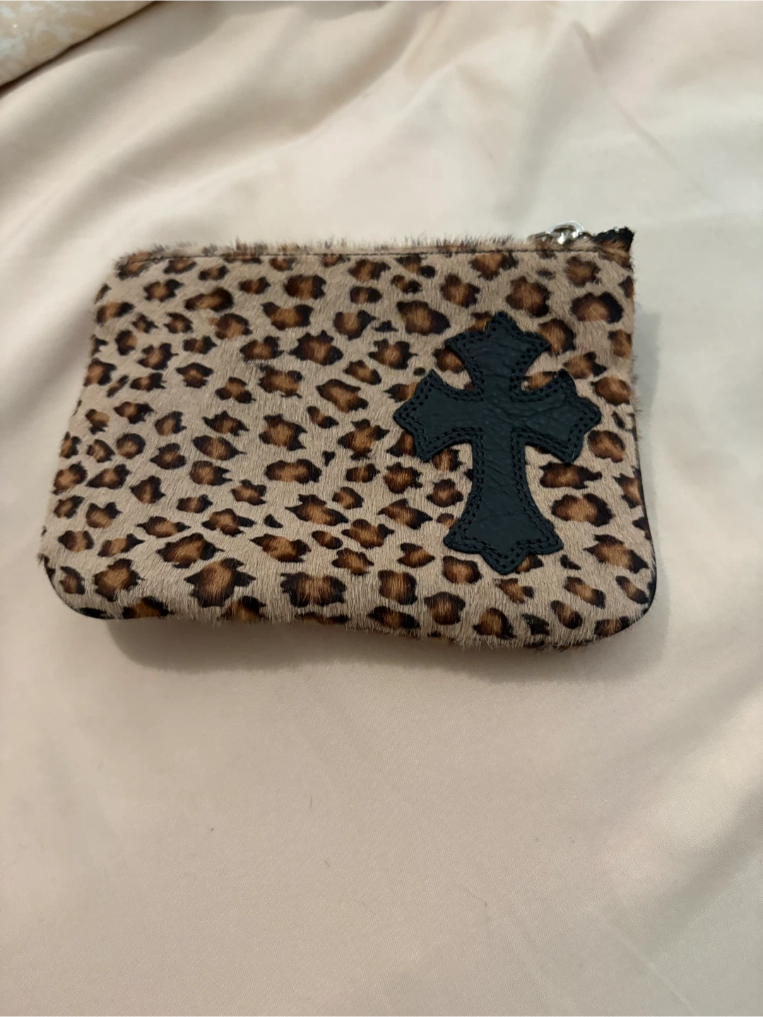 Chrome hearts leopard print wallet pouch
