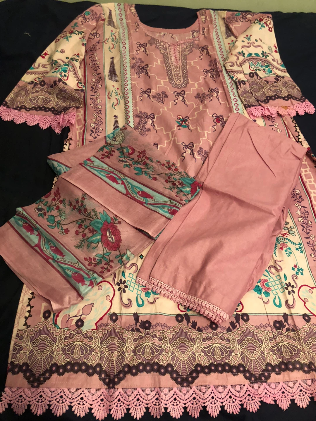 Women's 3-Piece Kurti Set with Pants and Scarf - photo 3