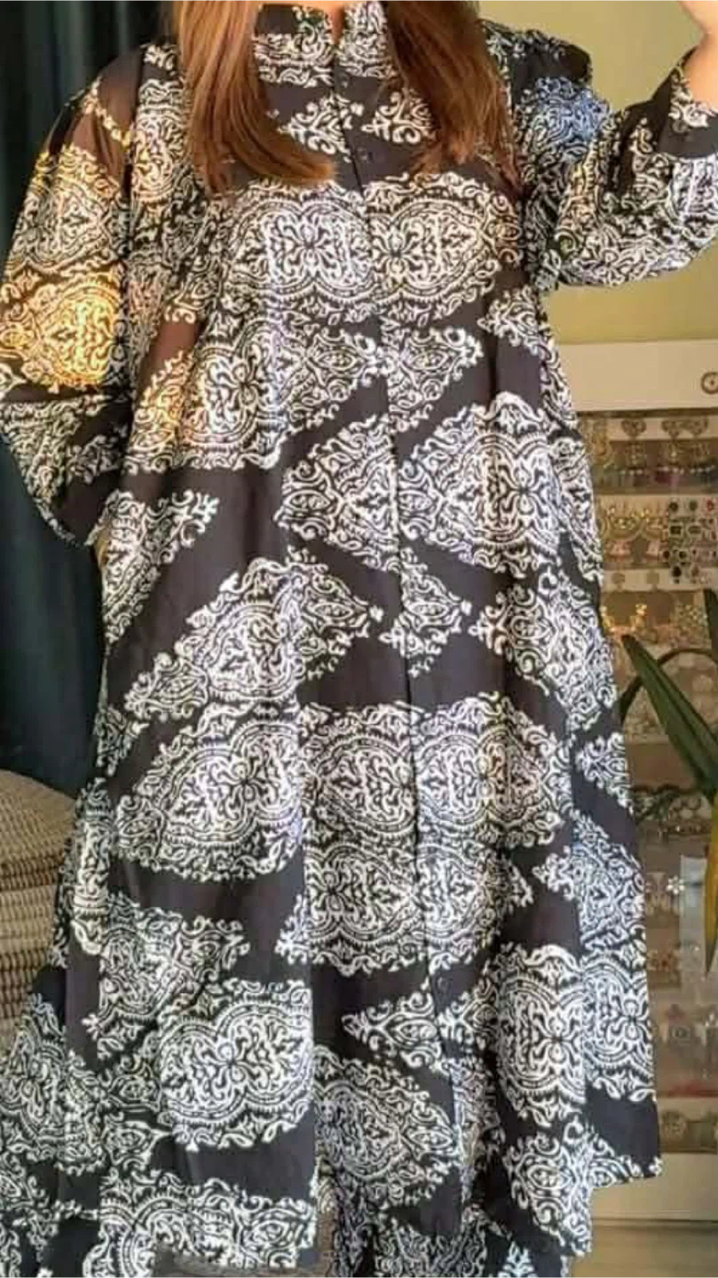 Free size Women's Printed Long Sleeve Dress - photo 5