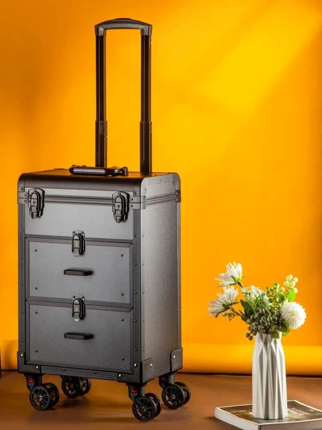 Rolling Makeup Train Case Organizer