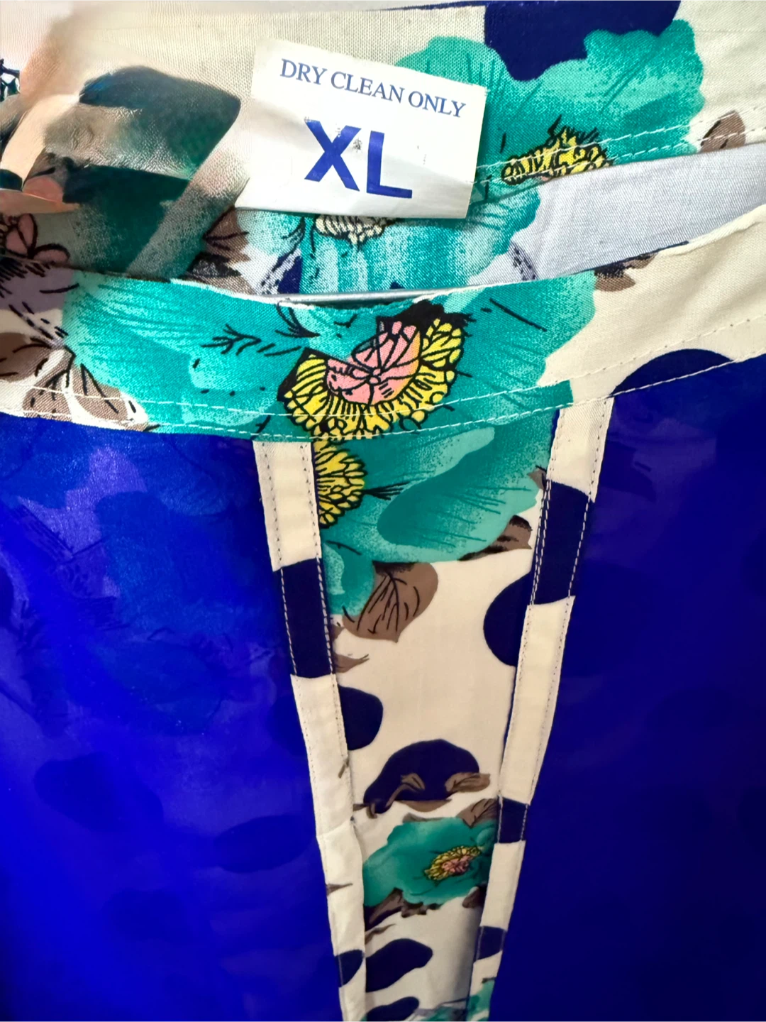 Blue Floral Print Long Sleeve Dress - photo 4