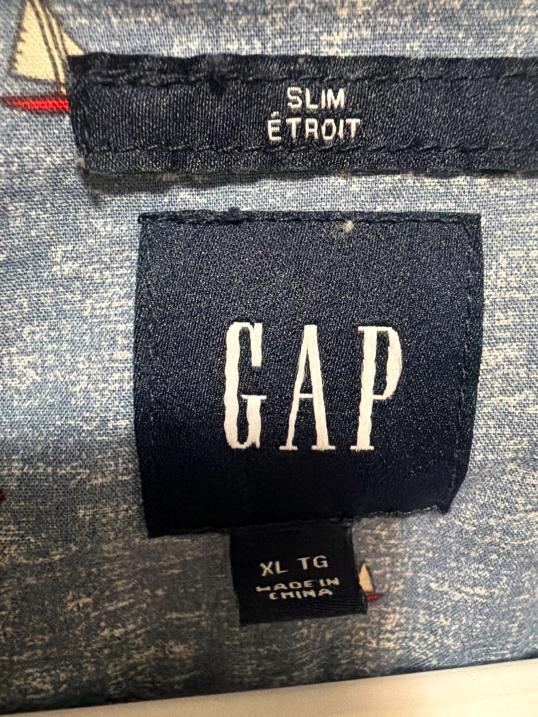 GAP Men's XL Short Sleeve Button-Up Shirt - Sailboat Print - photo 2
