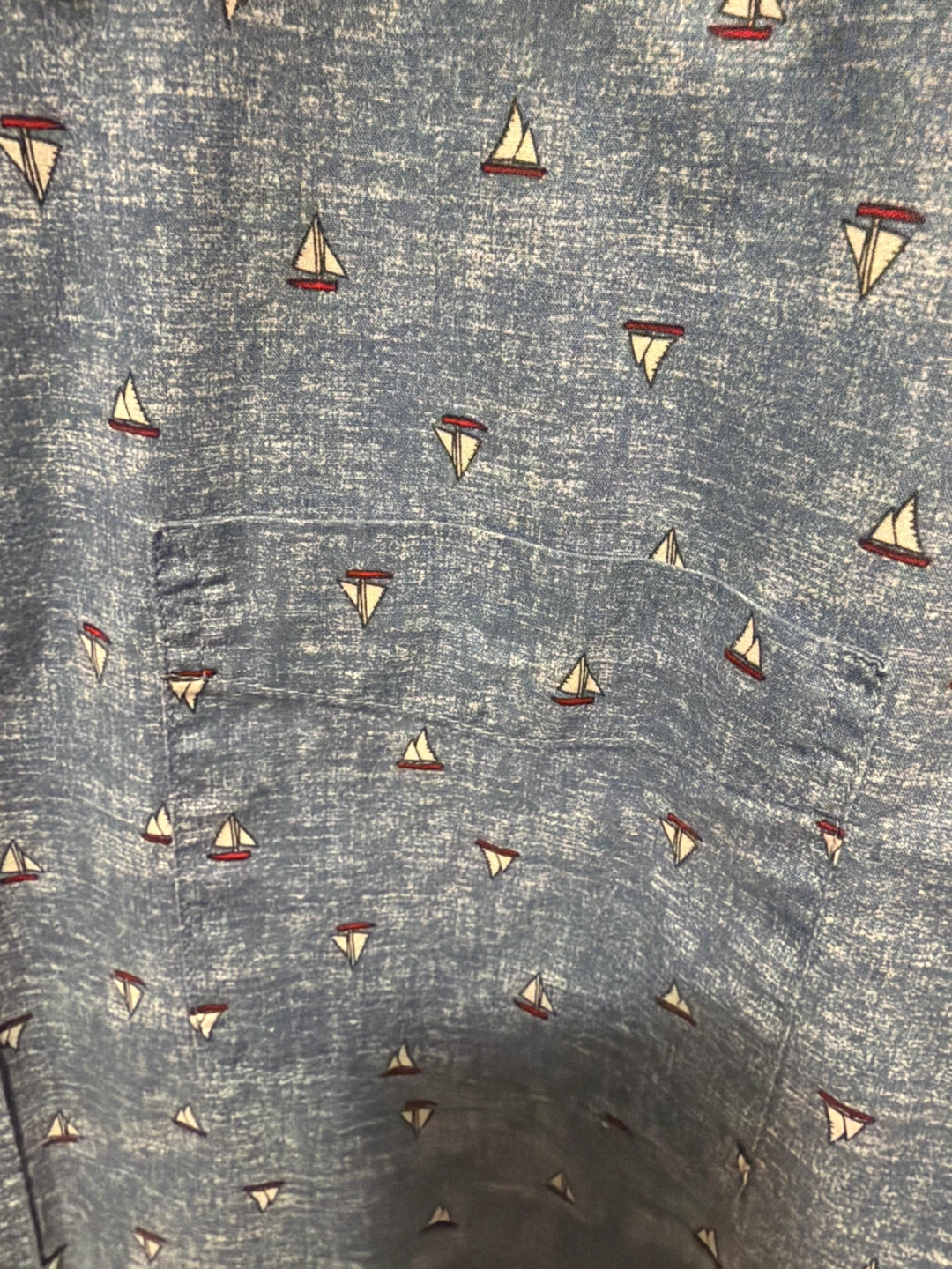 GAP Men's XL Short Sleeve Button-Up Shirt - Sailboat Print - photo 5