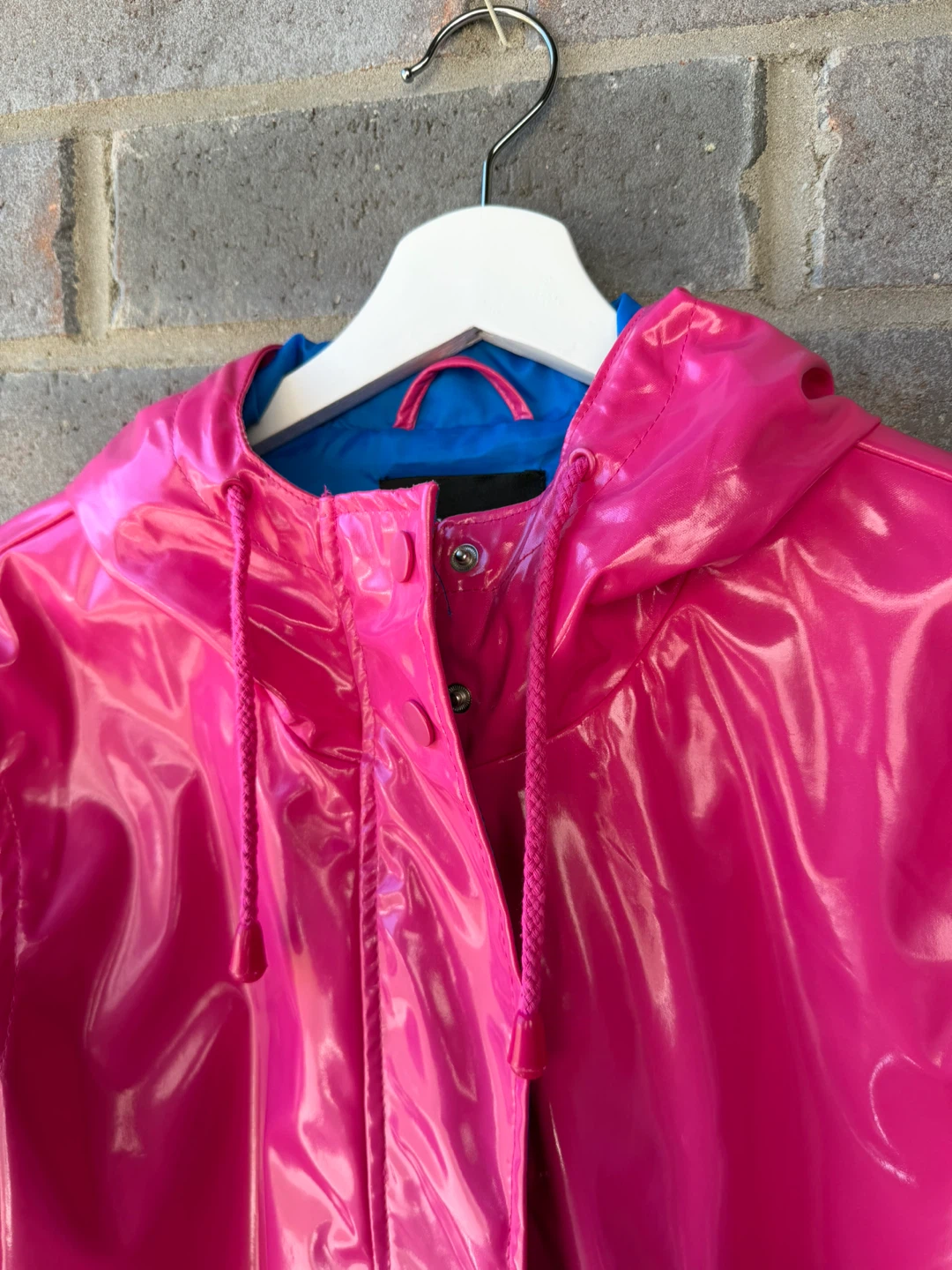 Pink Hooded Raincoat - women - Size M/12 - photo 5