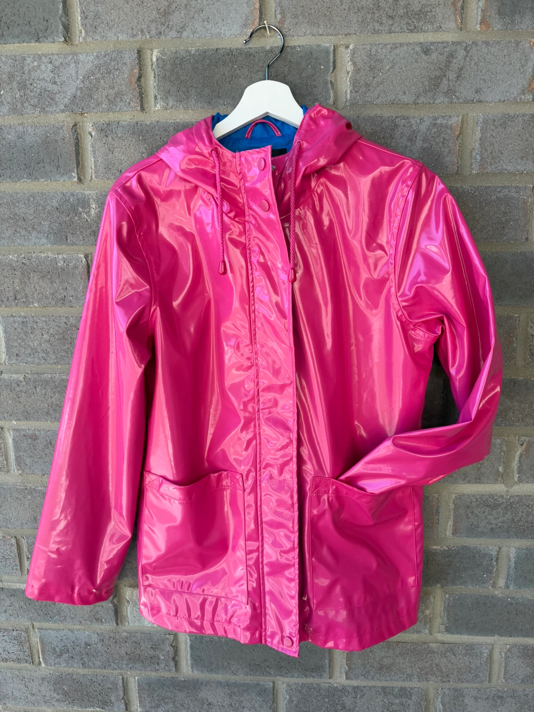 Pink Hooded Raincoat - women - Size M/12