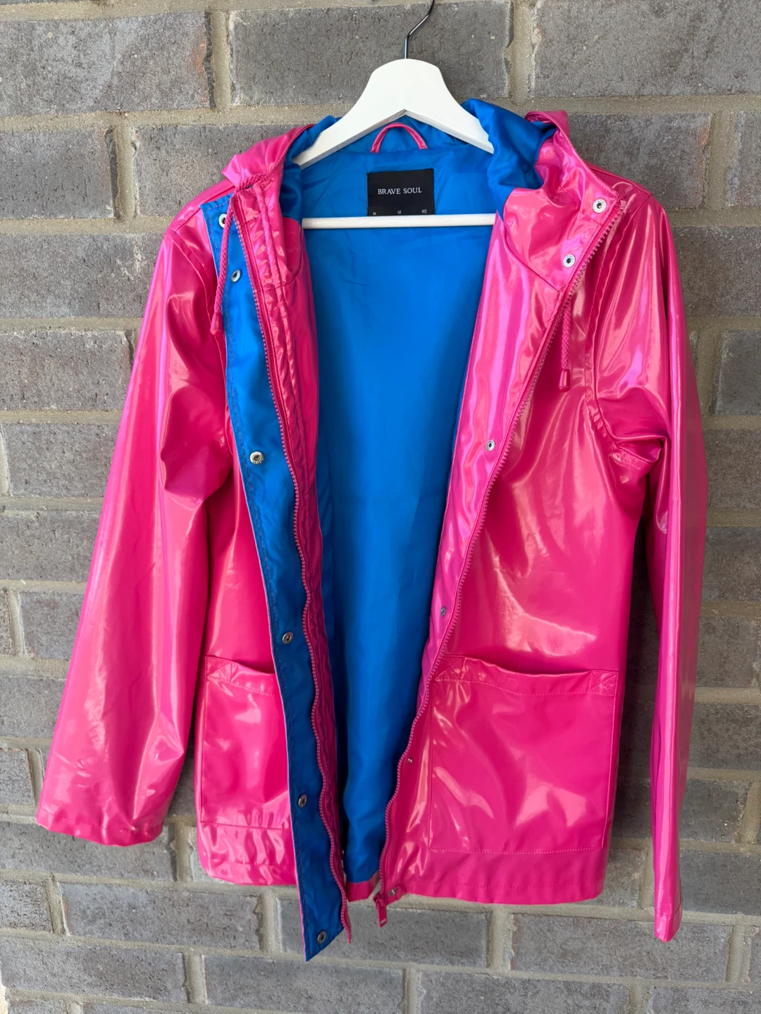 Pink Hooded Raincoat - women - Size M/12 - photo 3