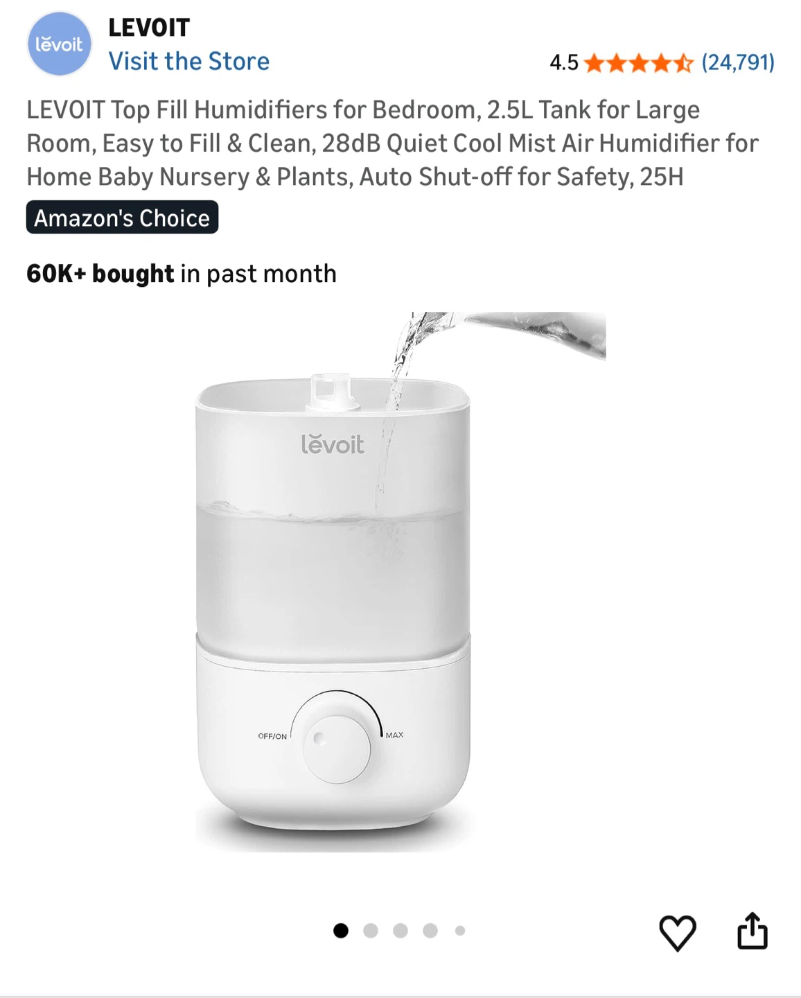 Levoit Humidifier 2.5L - photo 3