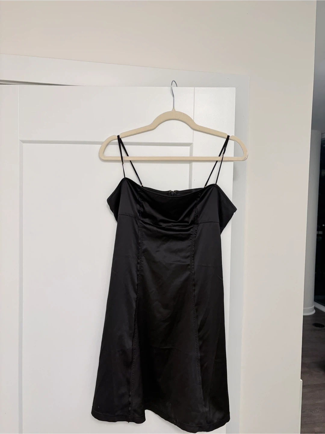 Urban Outfitters Black Satin Slip Dress