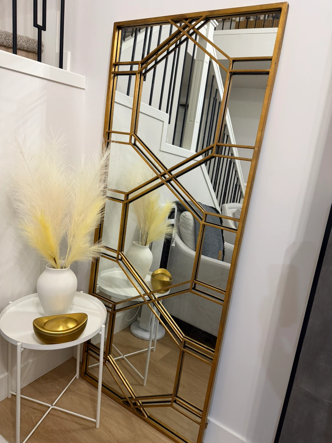 Gold Geometric Mirror
