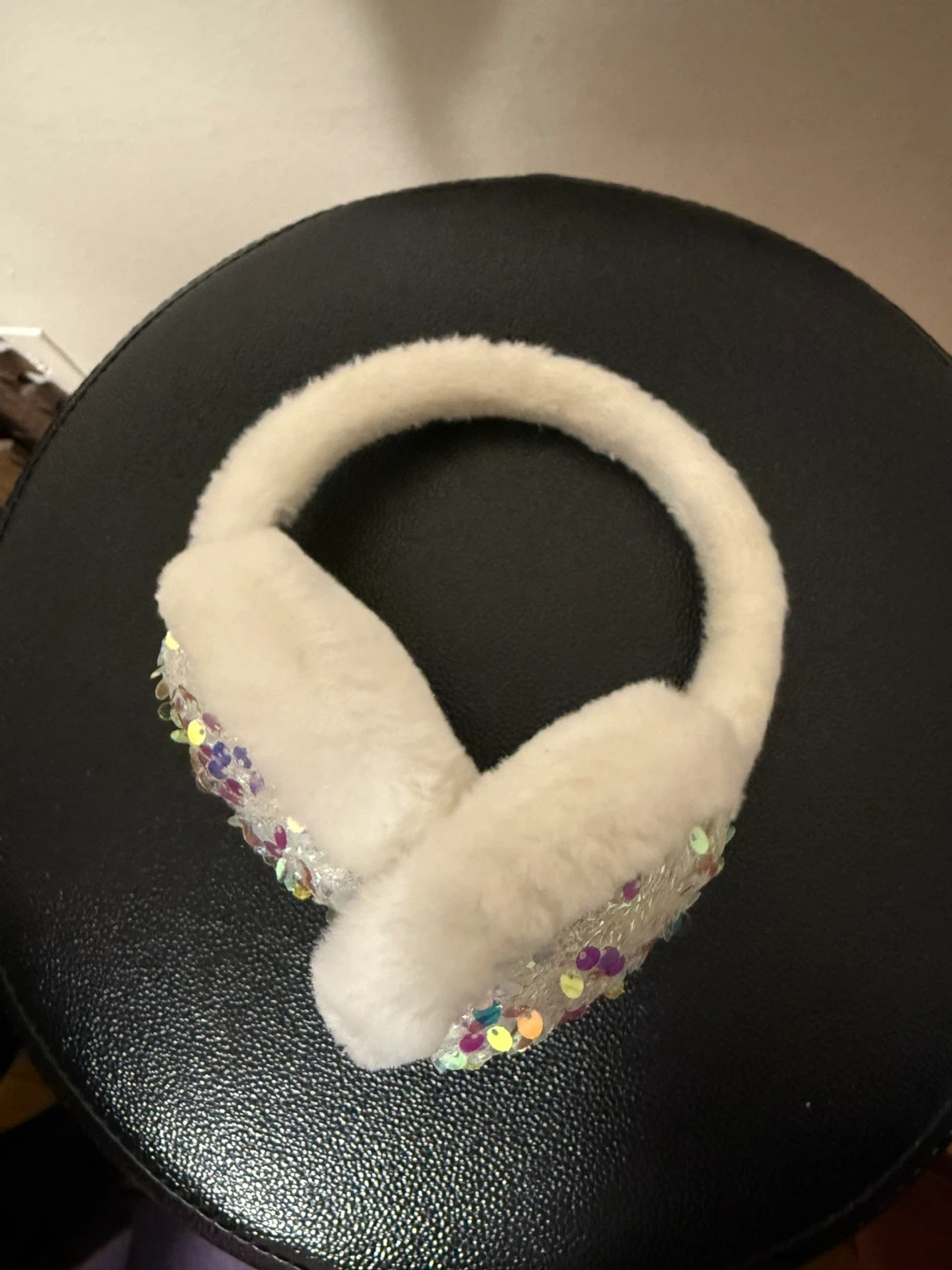 White Sparkly Sequin Earmuffs