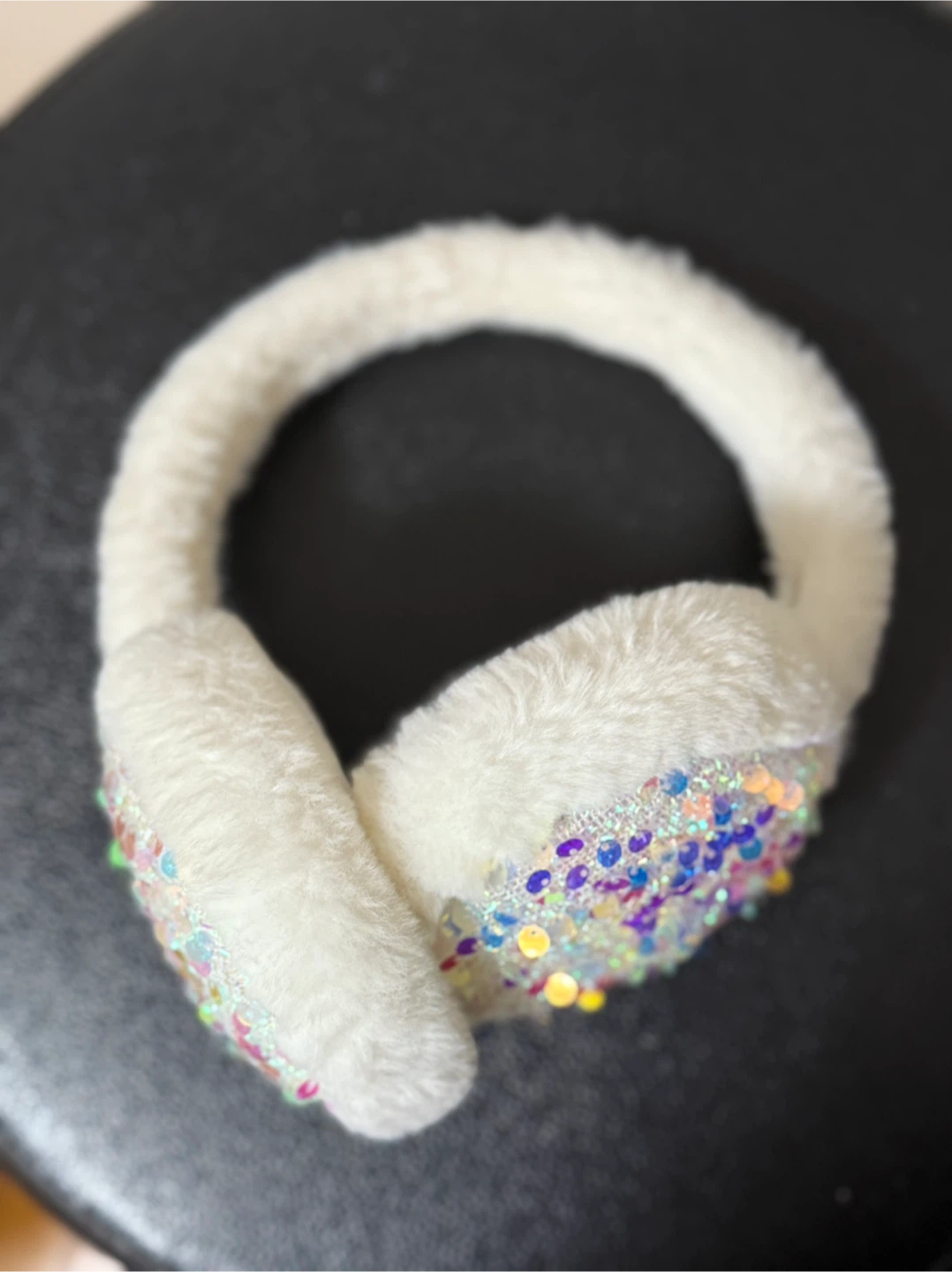 White Sparkly Sequin Earmuffs - photo 3
